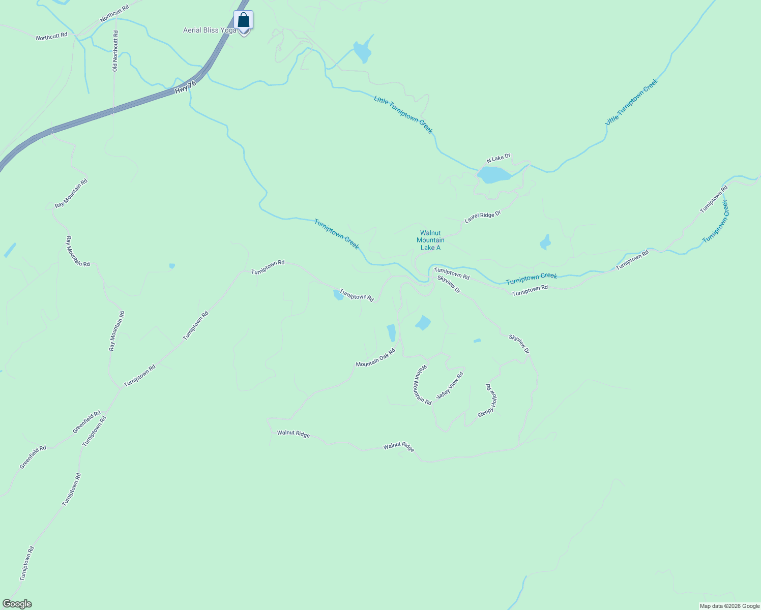 map of restaurants, bars, coffee shops, grocery stores, and more near 17 Circle Drive in Ellijay