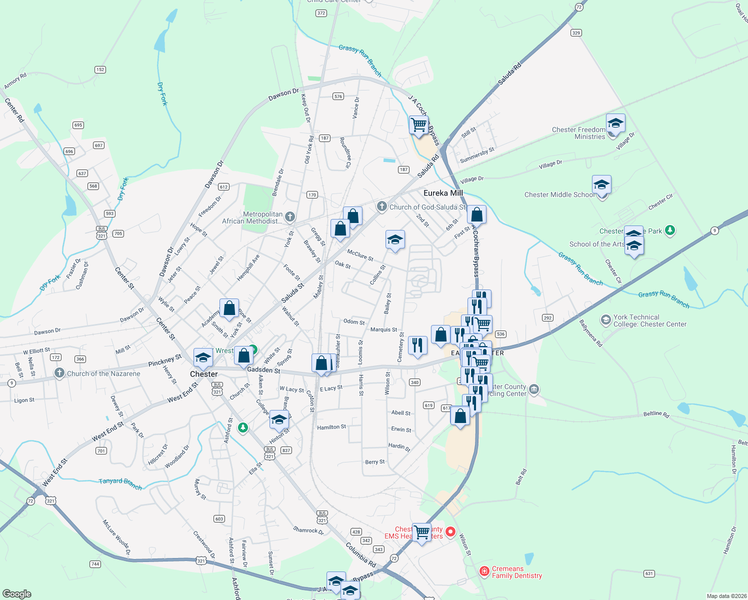 map of restaurants, bars, coffee shops, grocery stores, and more near 152 Loomis St in Chester