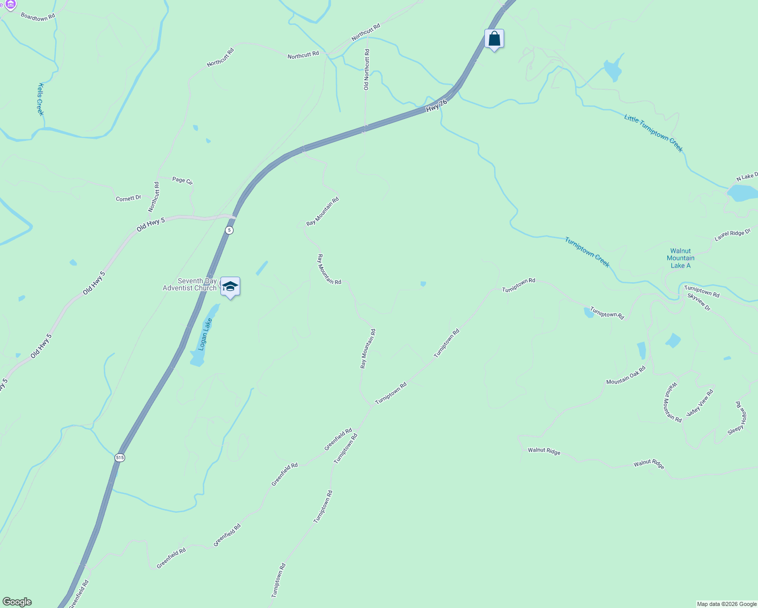 map of restaurants, bars, coffee shops, grocery stores, and more near 51-71 Ray Mountain Terrace in Ellijay