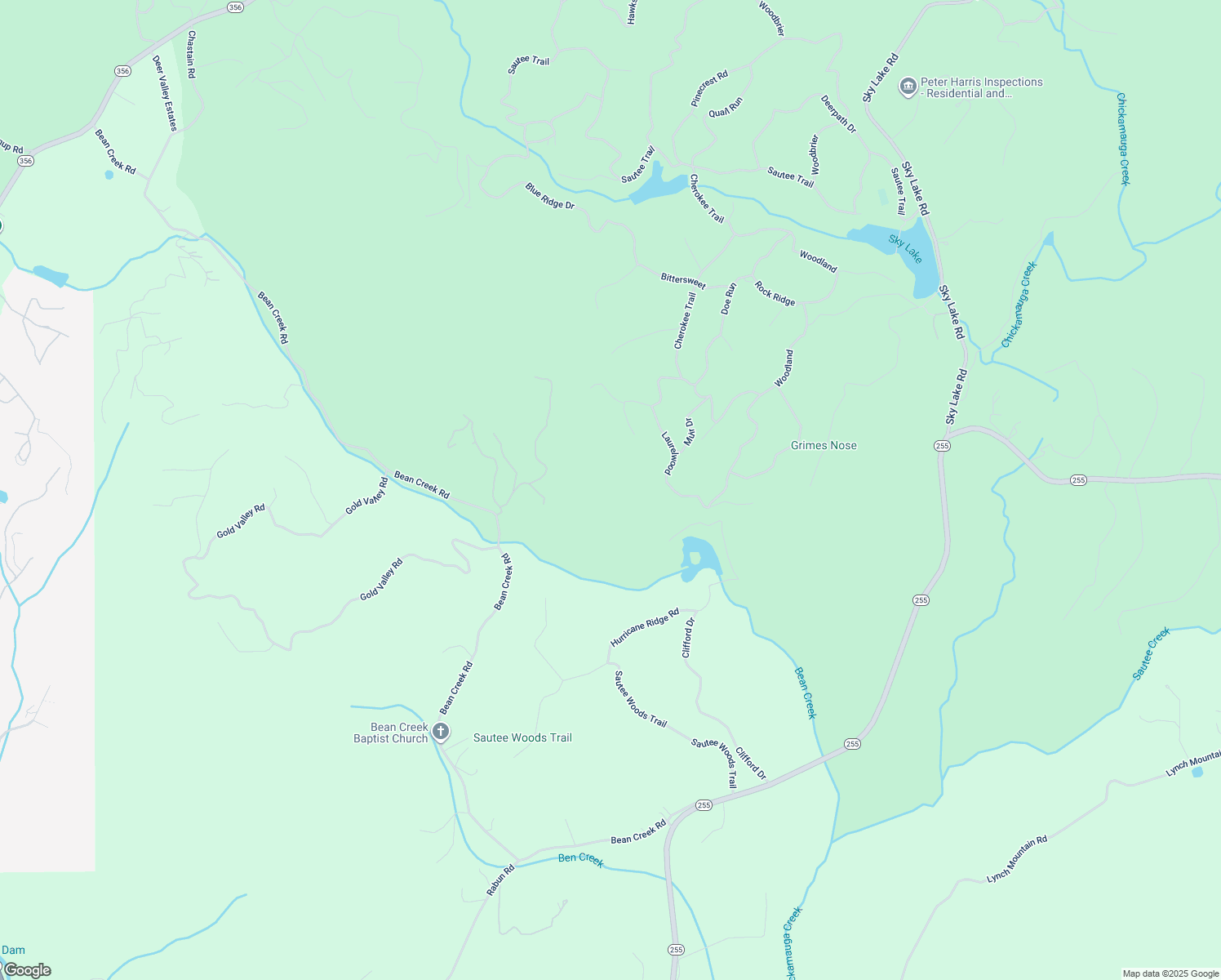 map of restaurants, bars, coffee shops, grocery stores, and more near 300 Hobart Lane in Sautee Nacoochee
