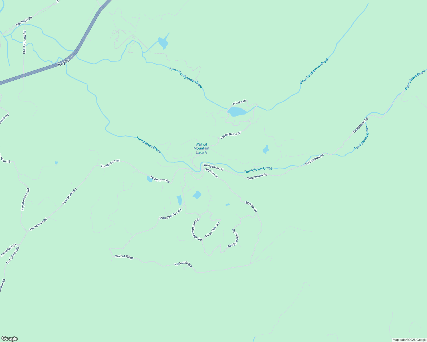 map of restaurants, bars, coffee shops, grocery stores, and more near 190 Skyview Drive in Ellijay