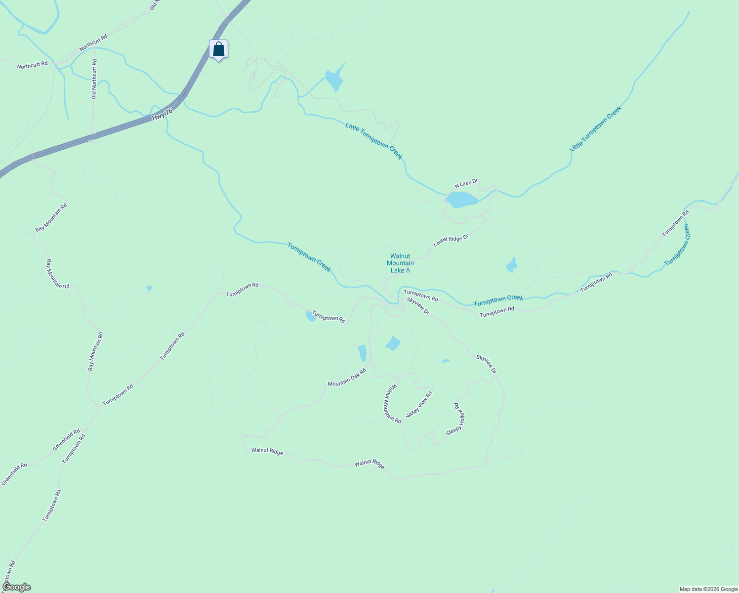 map of restaurants, bars, coffee shops, grocery stores, and more near Goldmine Drive in Ellijay