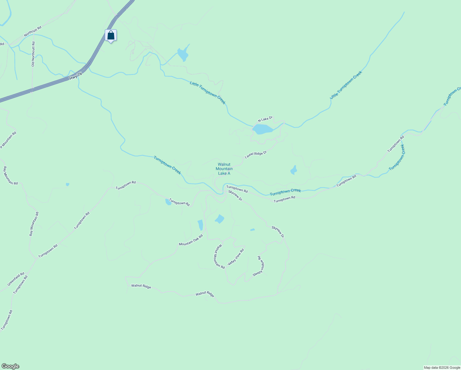 map of restaurants, bars, coffee shops, grocery stores, and more near 3787 Turniptown Road in Ellijay