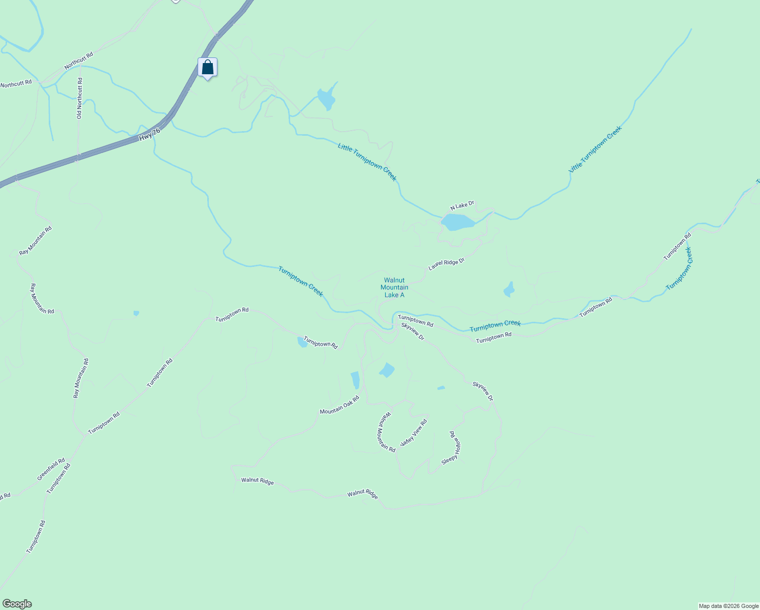map of restaurants, bars, coffee shops, grocery stores, and more near Laurel Ridge Drive in Ellijay