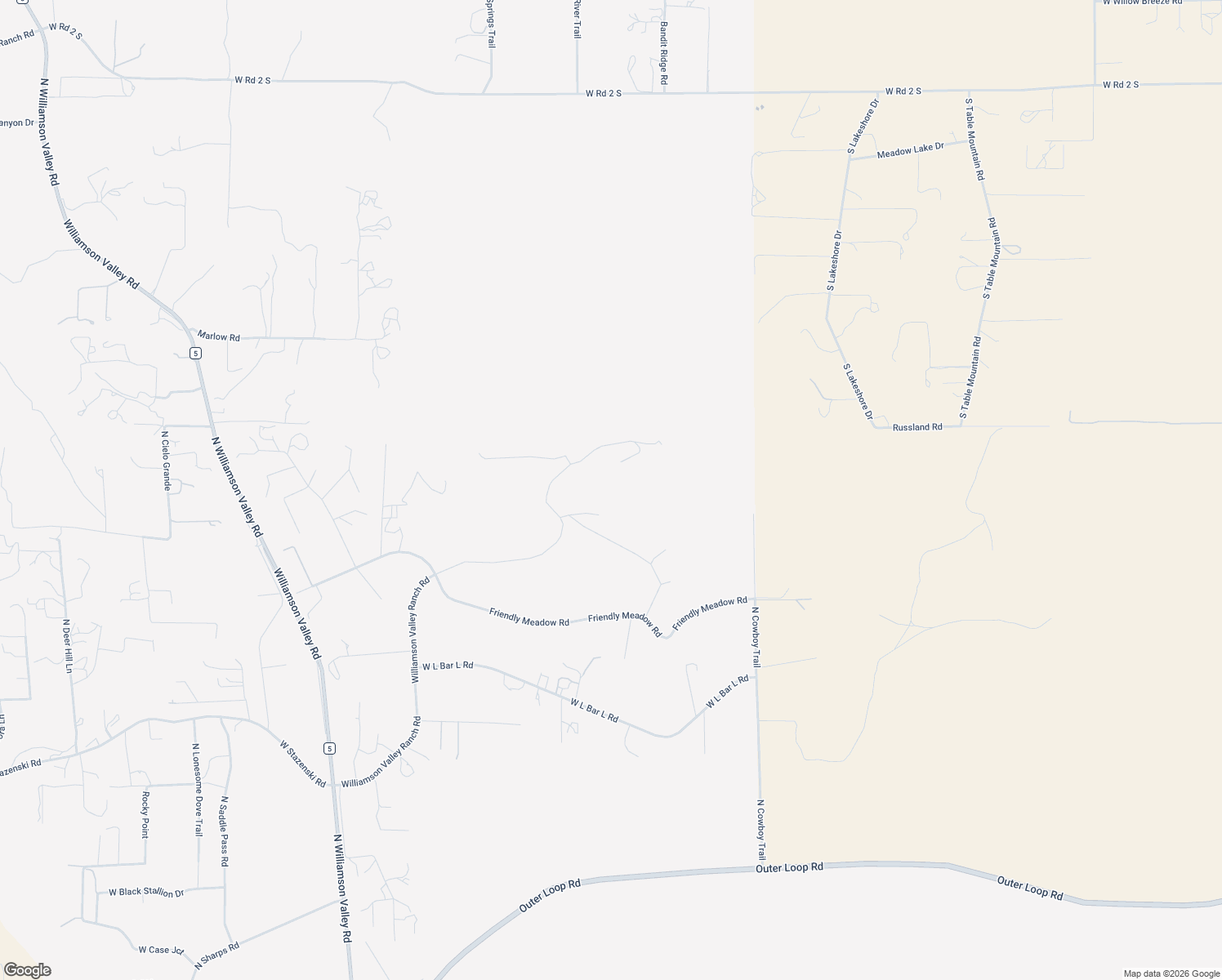 map of restaurants, bars, coffee shops, grocery stores, and more near 16725 Williamson Valley Ranch Road in Prescott