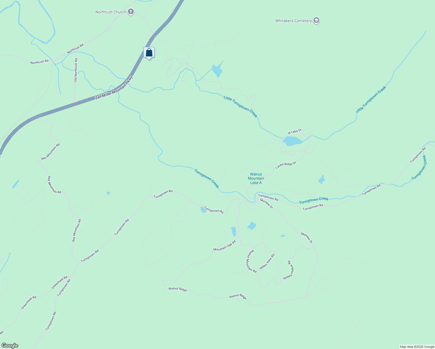 map of restaurants, bars, coffee shops, grocery stores, and more near 507 Goldmine Drive in Ellijay
