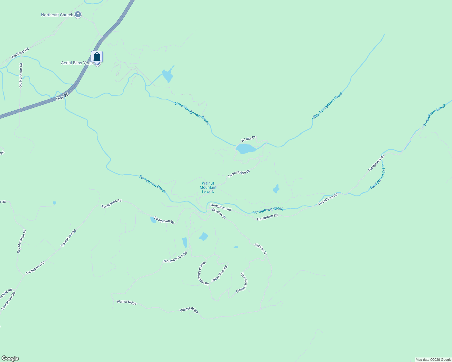 map of restaurants, bars, coffee shops, grocery stores, and more near 5 Hefner Trce in Ellijay