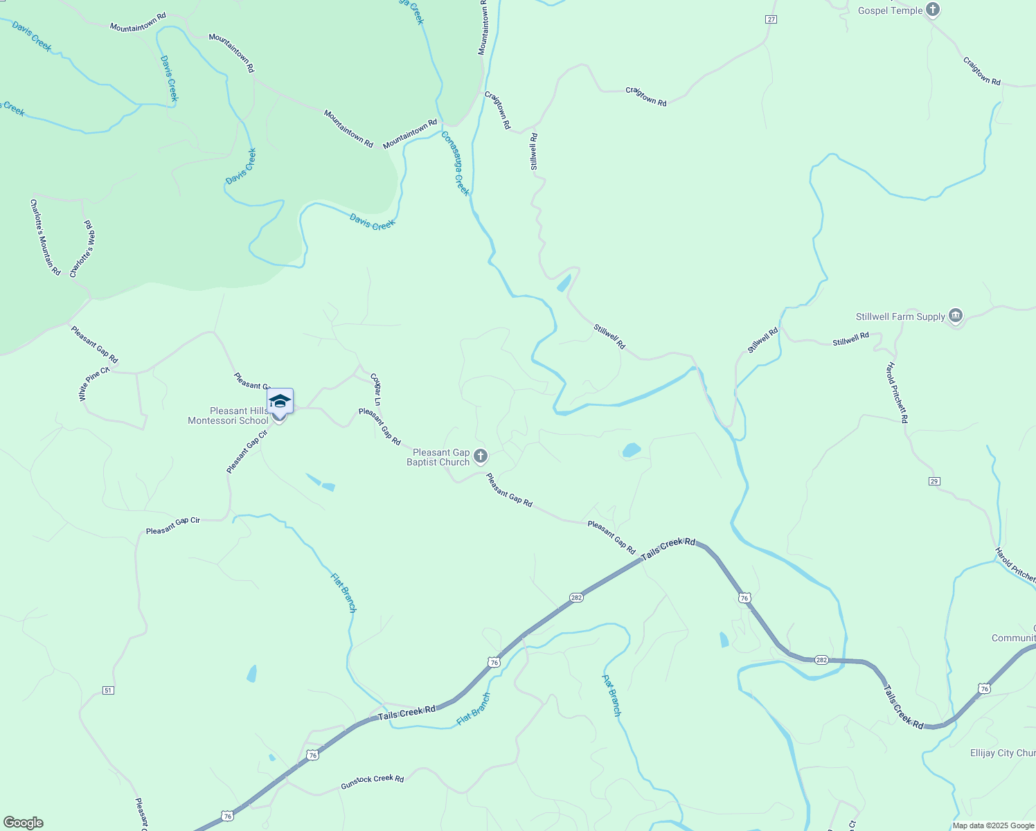 map of restaurants, bars, coffee shops, grocery stores, and more near 169 Wildwood Court in Ellijay