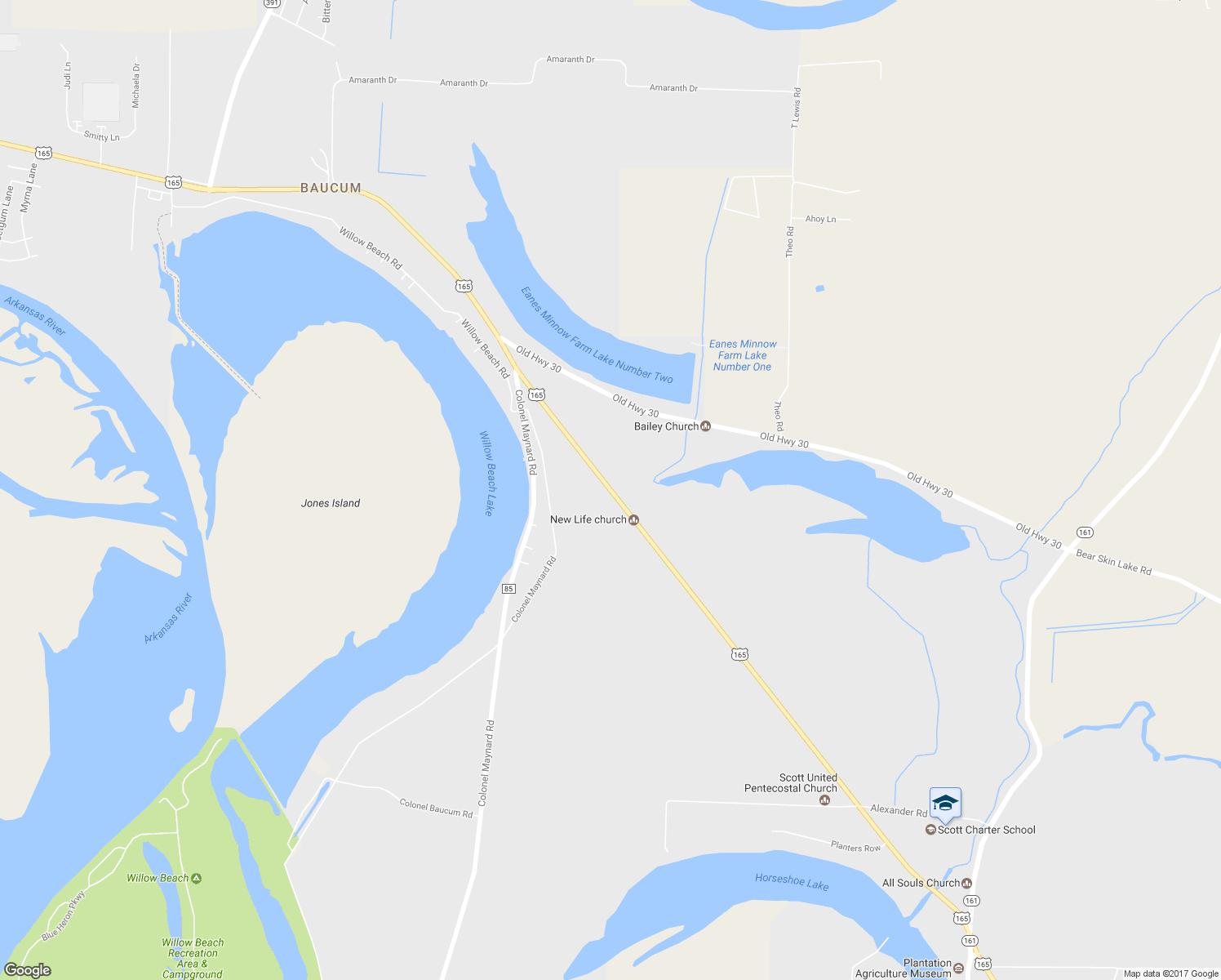 map of restaurants, bars, coffee shops, grocery stores, and more near 12300 U.S. 165 in Scott