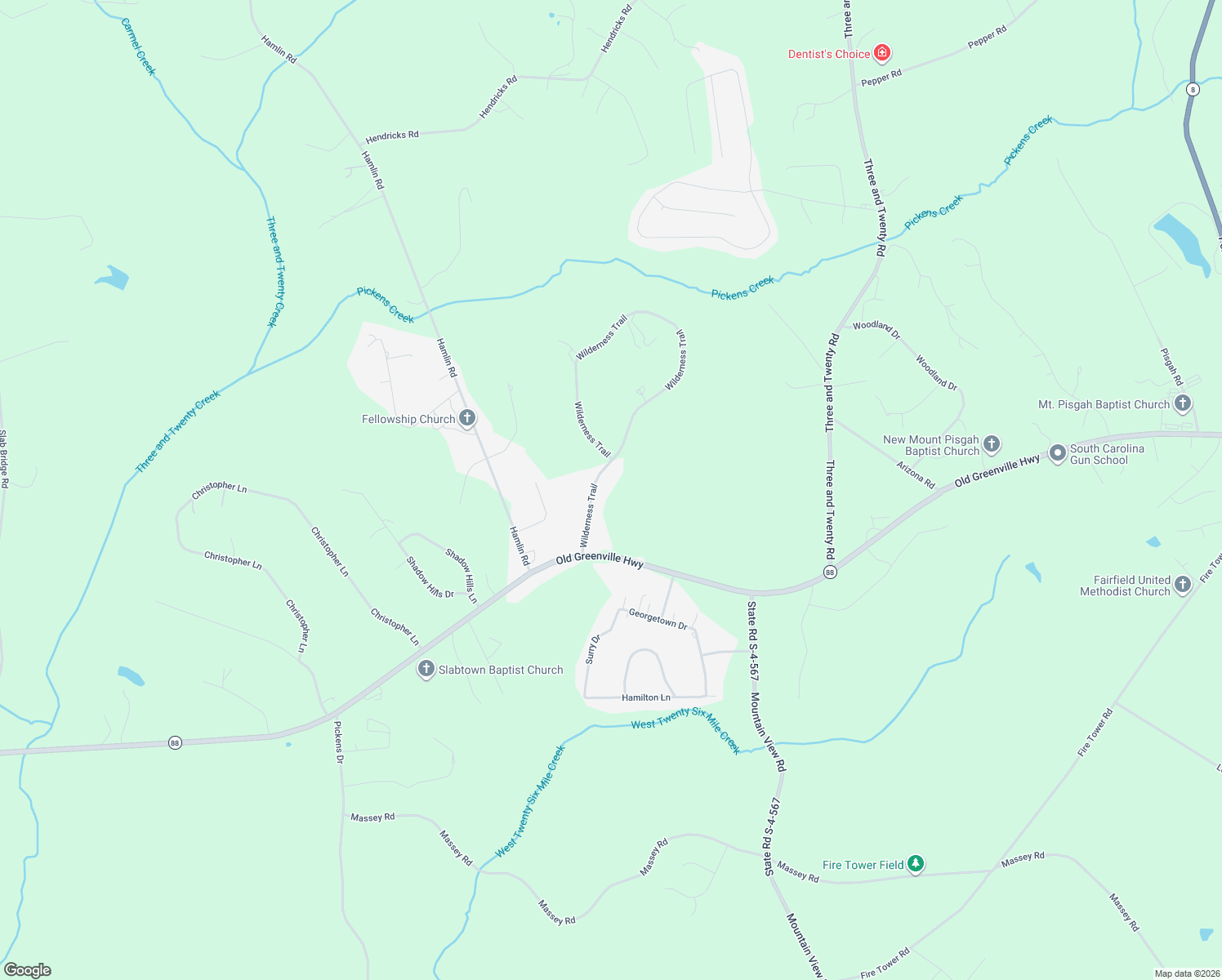 map of restaurants, bars, coffee shops, grocery stores, and more near 124 Wilderness Trail in Liberty