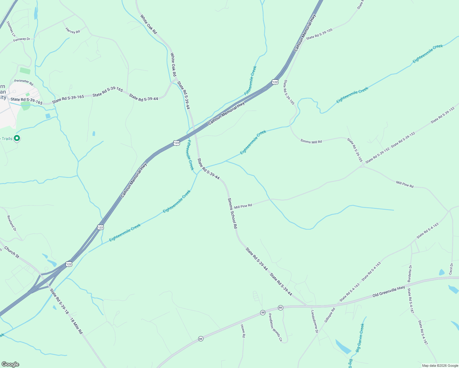 map of restaurants, bars, coffee shops, grocery stores, and more near 1170 Simms School Road in Central