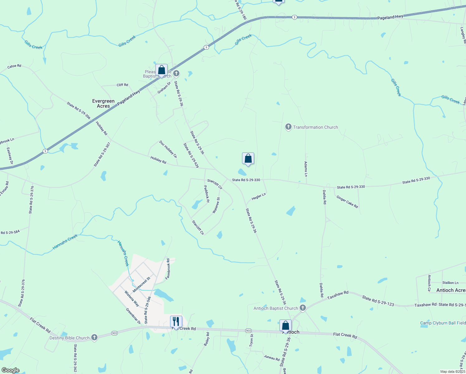 map of restaurants, bars, coffee shops, grocery stores, and more near 546 South Potter Road in Lancaster