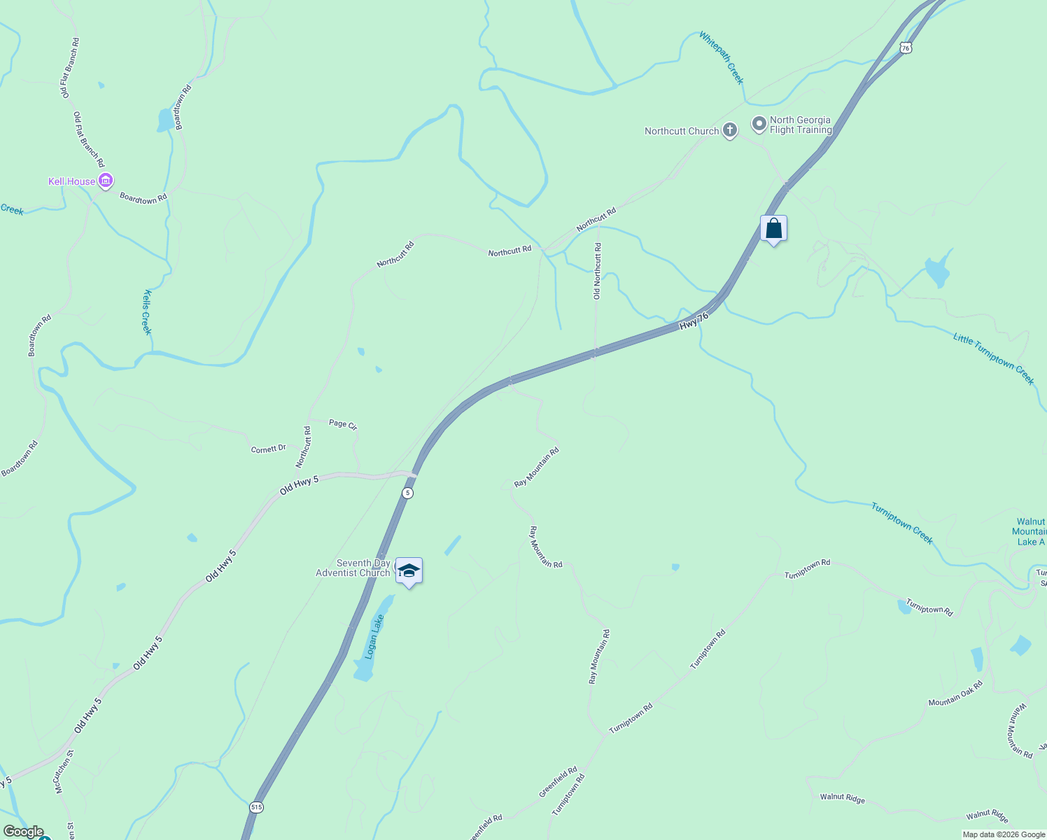 map of restaurants, bars, coffee shops, grocery stores, and more near 1459 Ray Mountain Road in Ellijay