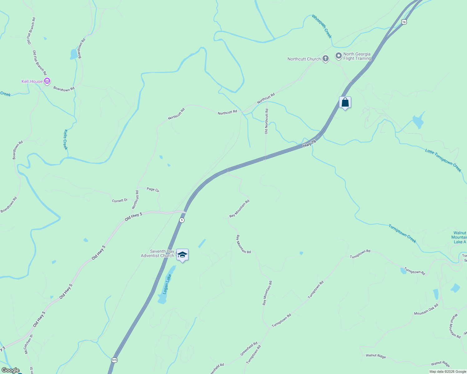 map of restaurants, bars, coffee shops, grocery stores, and more near 1459 Ray Mountain Road in Ellijay