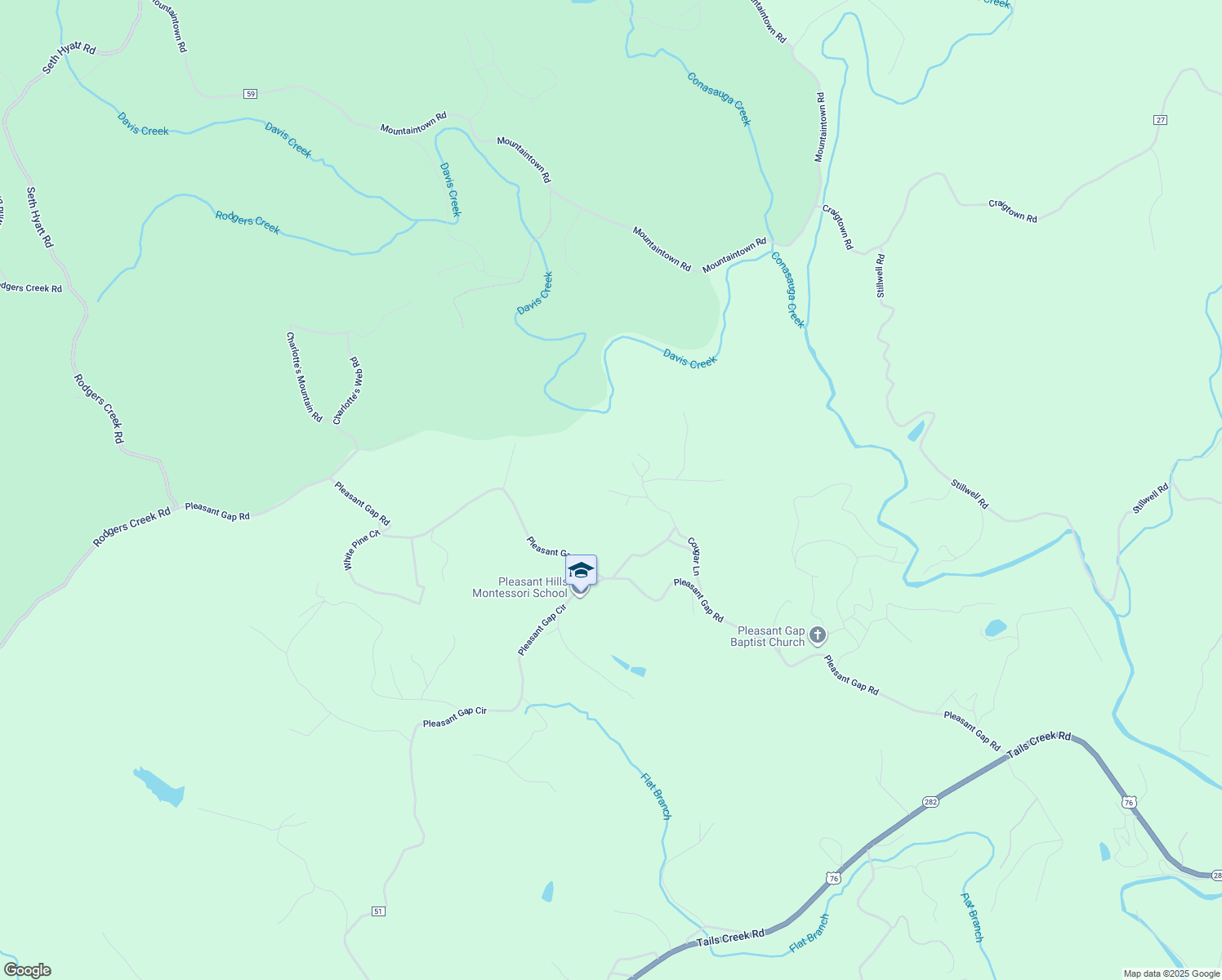 map of restaurants, bars, coffee shops, grocery stores, and more near 367 Old Miller Rock Road in Ellijay