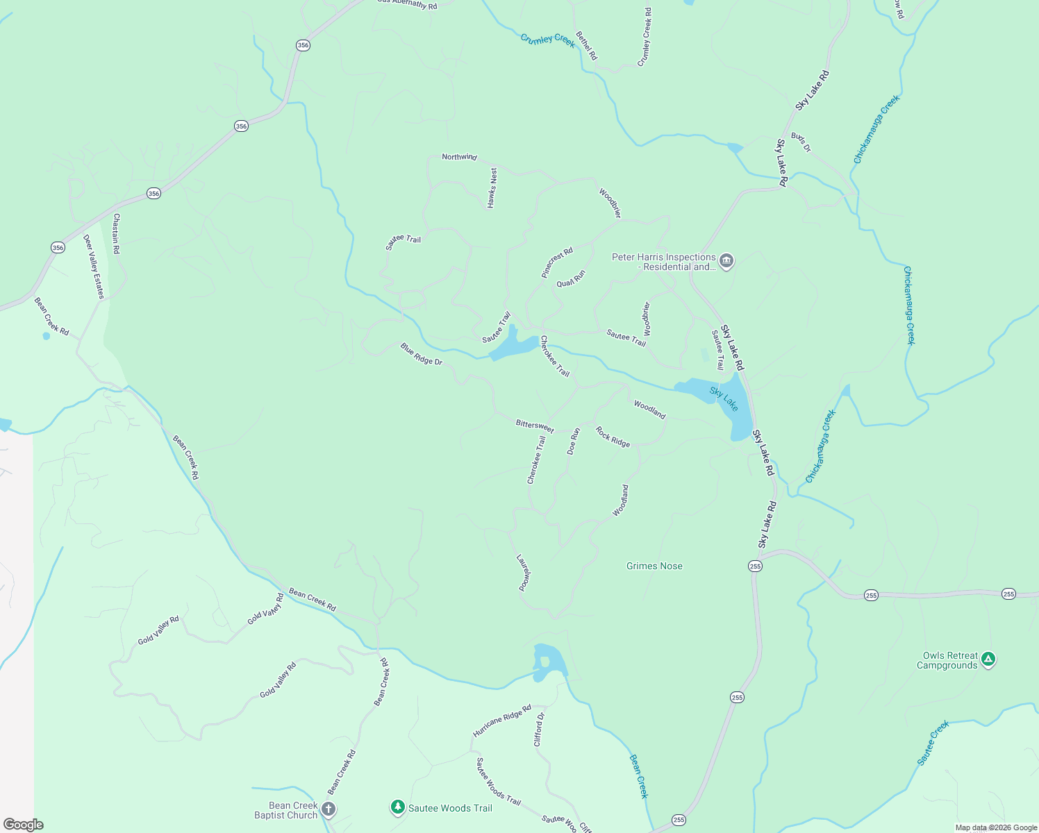 map of restaurants, bars, coffee shops, grocery stores, and more near 210 Bittersweet in Sautee Nacoochee