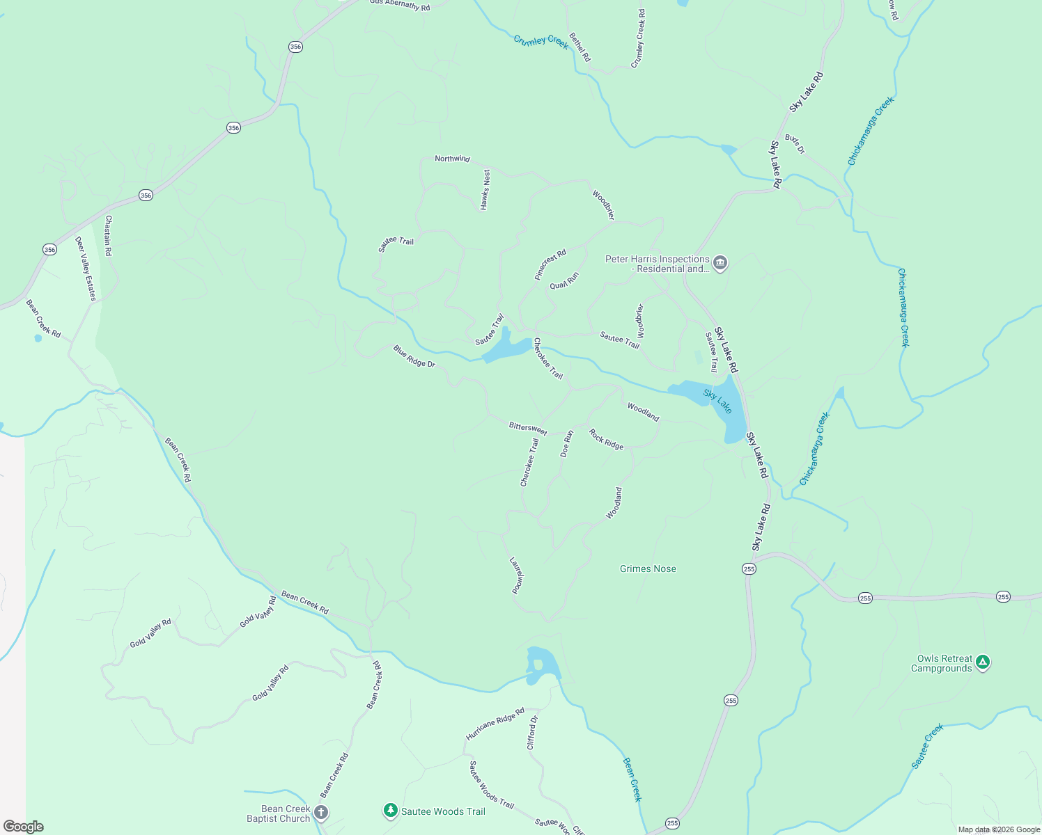 map of restaurants, bars, coffee shops, grocery stores, and more near 172 Bittersweet in Sautee Nacoochee