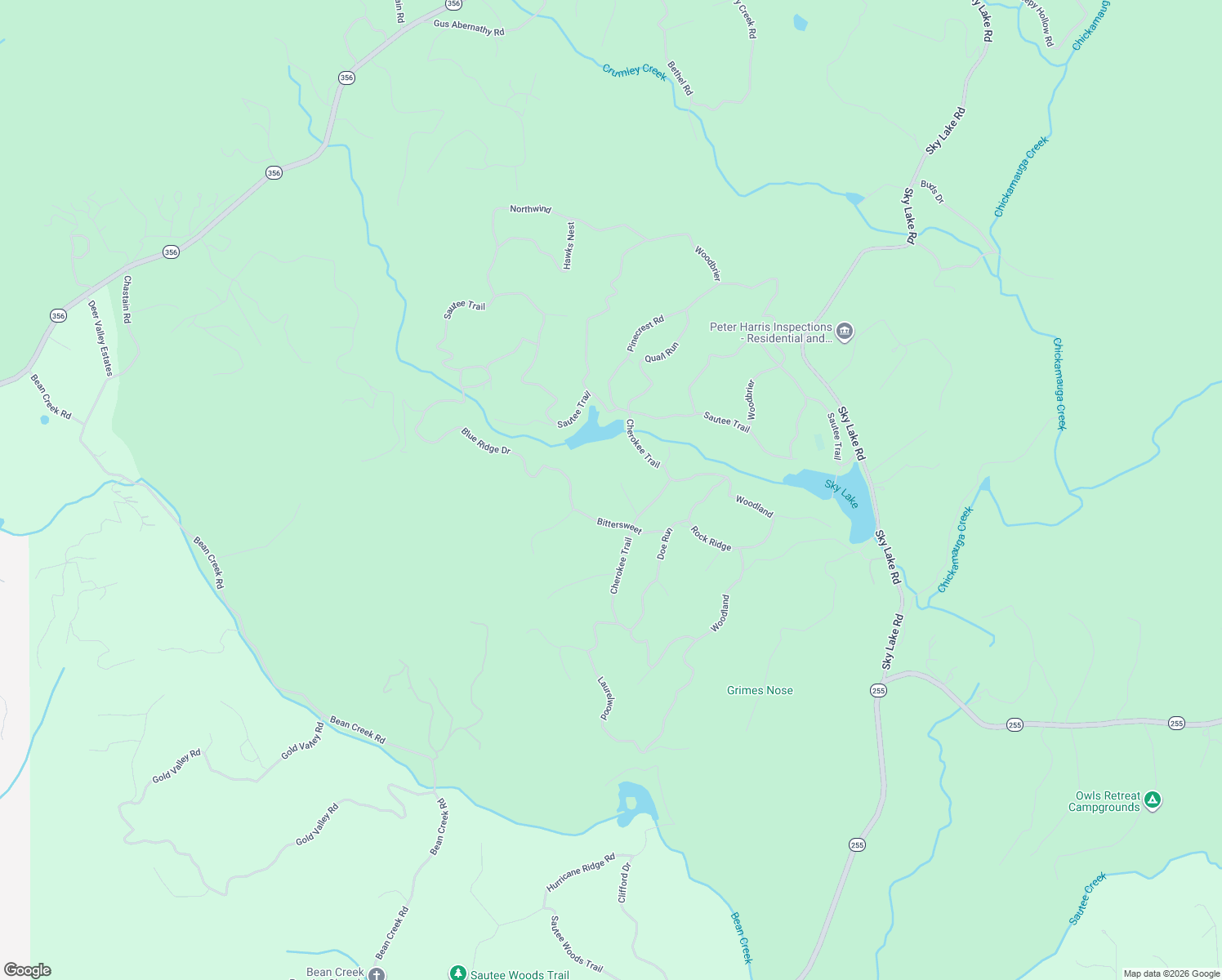map of restaurants, bars, coffee shops, grocery stores, and more near 210 Bittersweet in Sautee Nacoochee