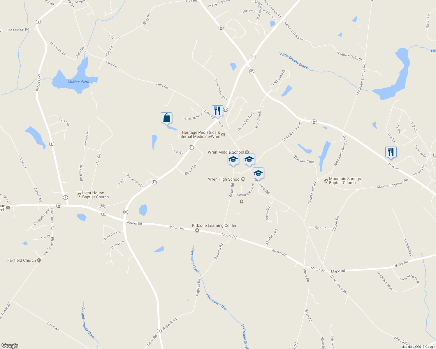 map of restaurants, bars, coffee shops, grocery stores, and more near 311 Roper Road in Piedmont