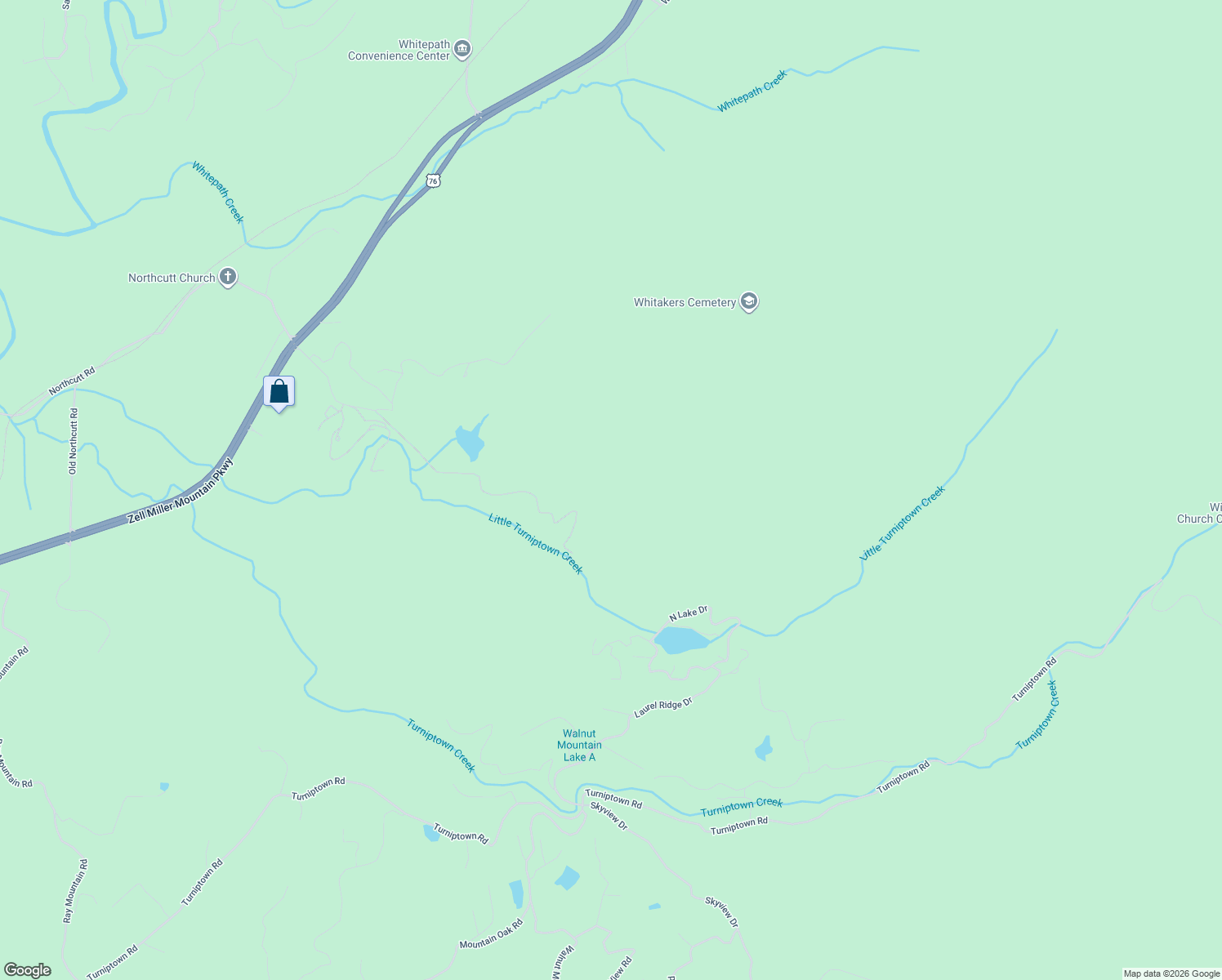 map of restaurants, bars, coffee shops, grocery stores, and more near 1443 Old Northcutt Road in Ellijay