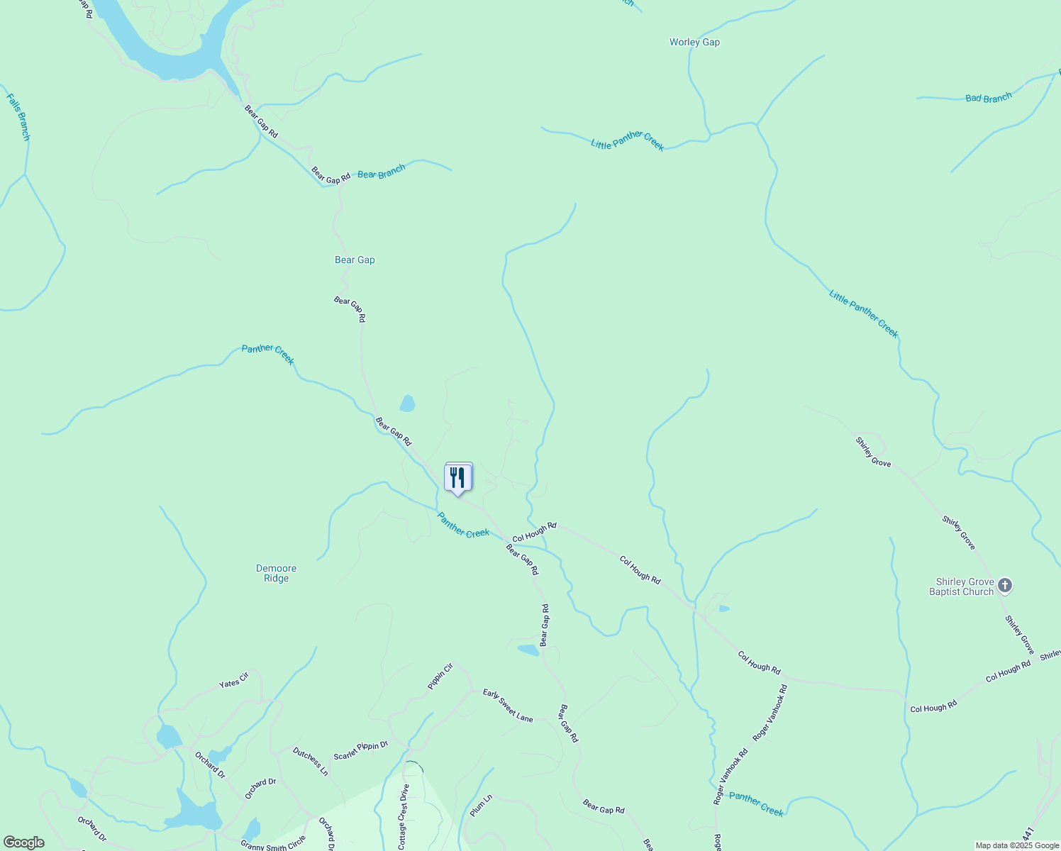 map of restaurants, bars, coffee shops, grocery stores, and more near 600 Glendale Drive in Clarkesville