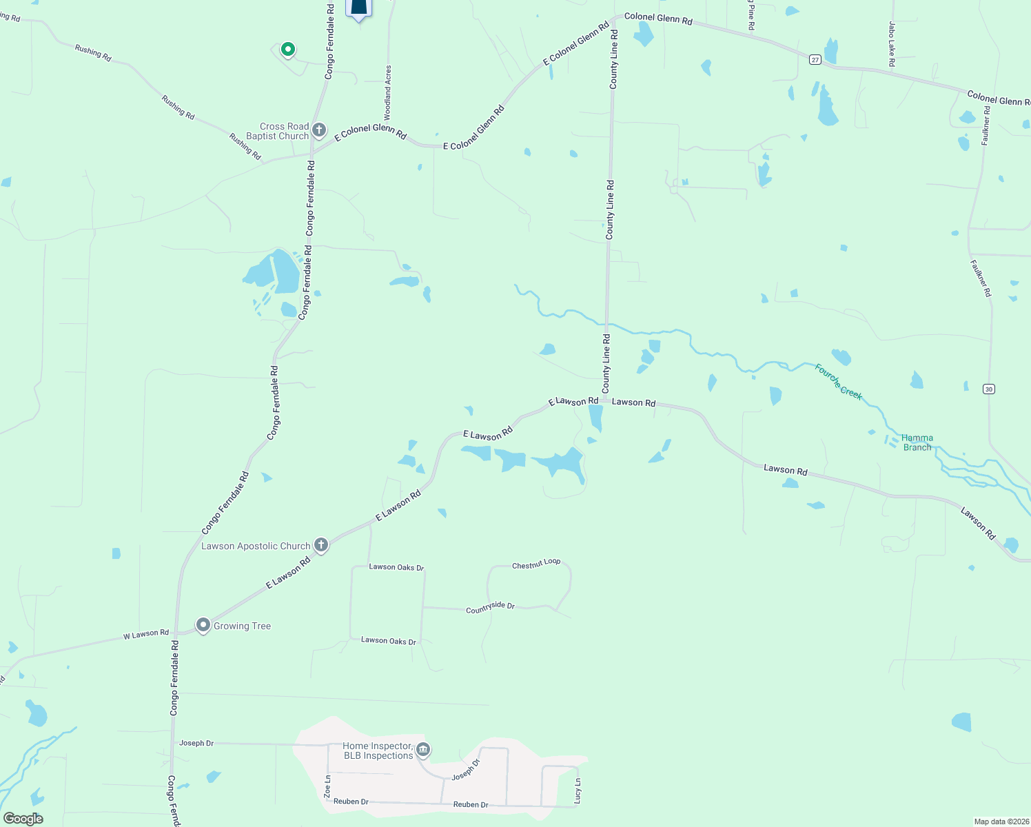 map of restaurants, bars, coffee shops, grocery stores, and more near 1850 East Lawson Road in Little Rock