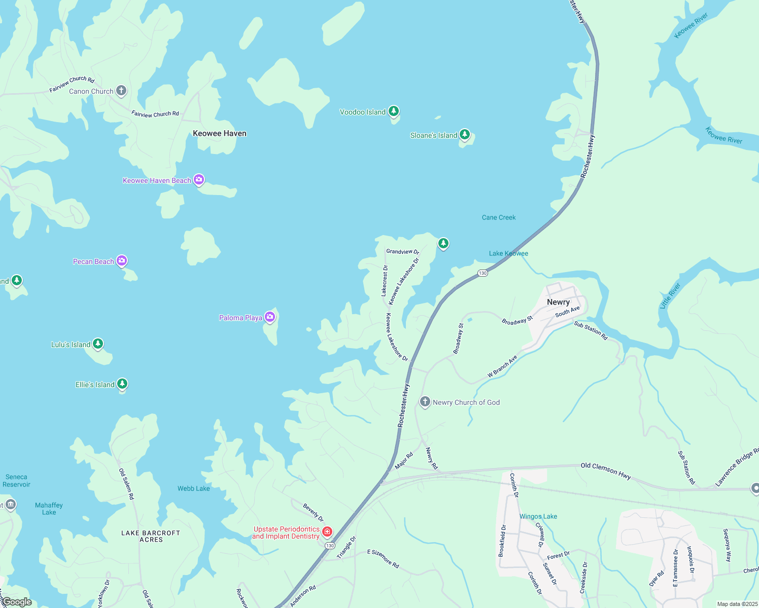 map of restaurants, bars, coffee shops, grocery stores, and more near 902 Lakecrest Drive in Seneca