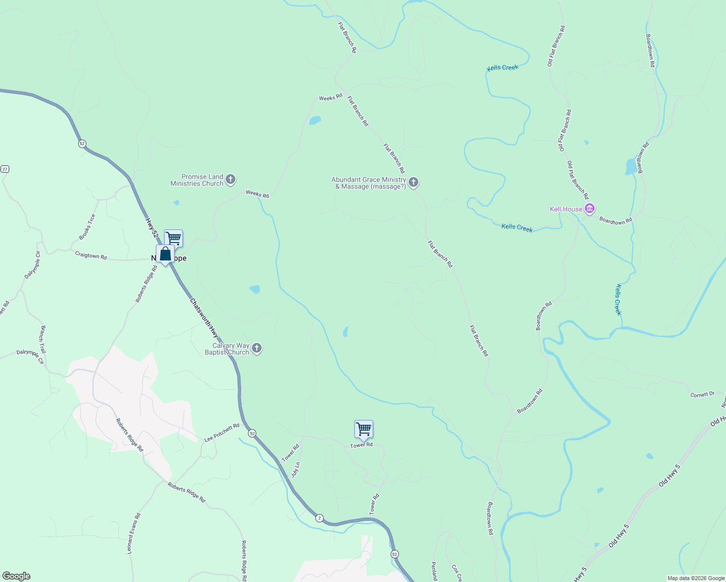 map of restaurants, bars, coffee shops, grocery stores, and more near Westview Drive in Ellijay