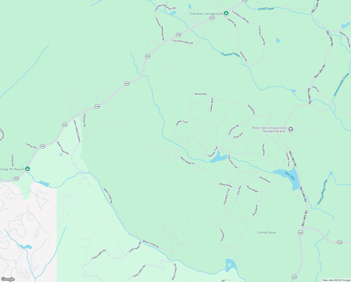map of restaurants, bars, coffee shops, grocery stores, and more near 2370 Sautee Trail in Sautee Nacoochee