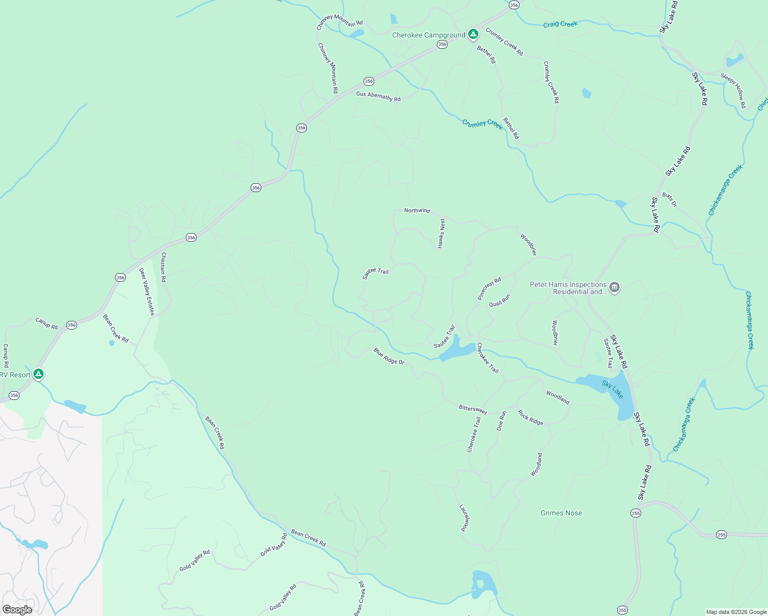 map of restaurants, bars, coffee shops, grocery stores, and more near 2337 Sautee Trail in Sautee Nacoochee