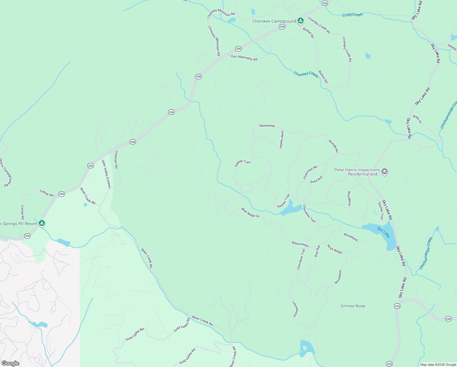 map of restaurants, bars, coffee shops, grocery stores, and more near 2370 Sautee Trail in Sautee Nacoochee