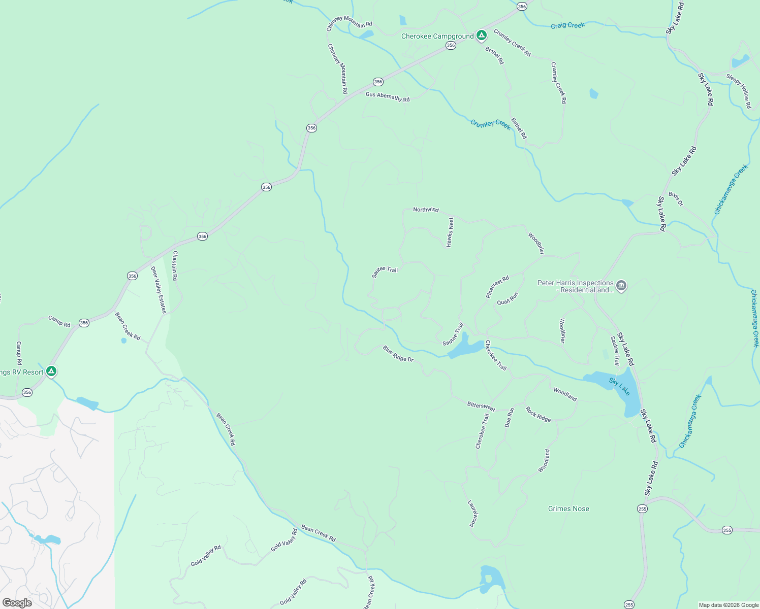 map of restaurants, bars, coffee shops, grocery stores, and more near 2337 Sautee Trail in Sautee Nacoochee