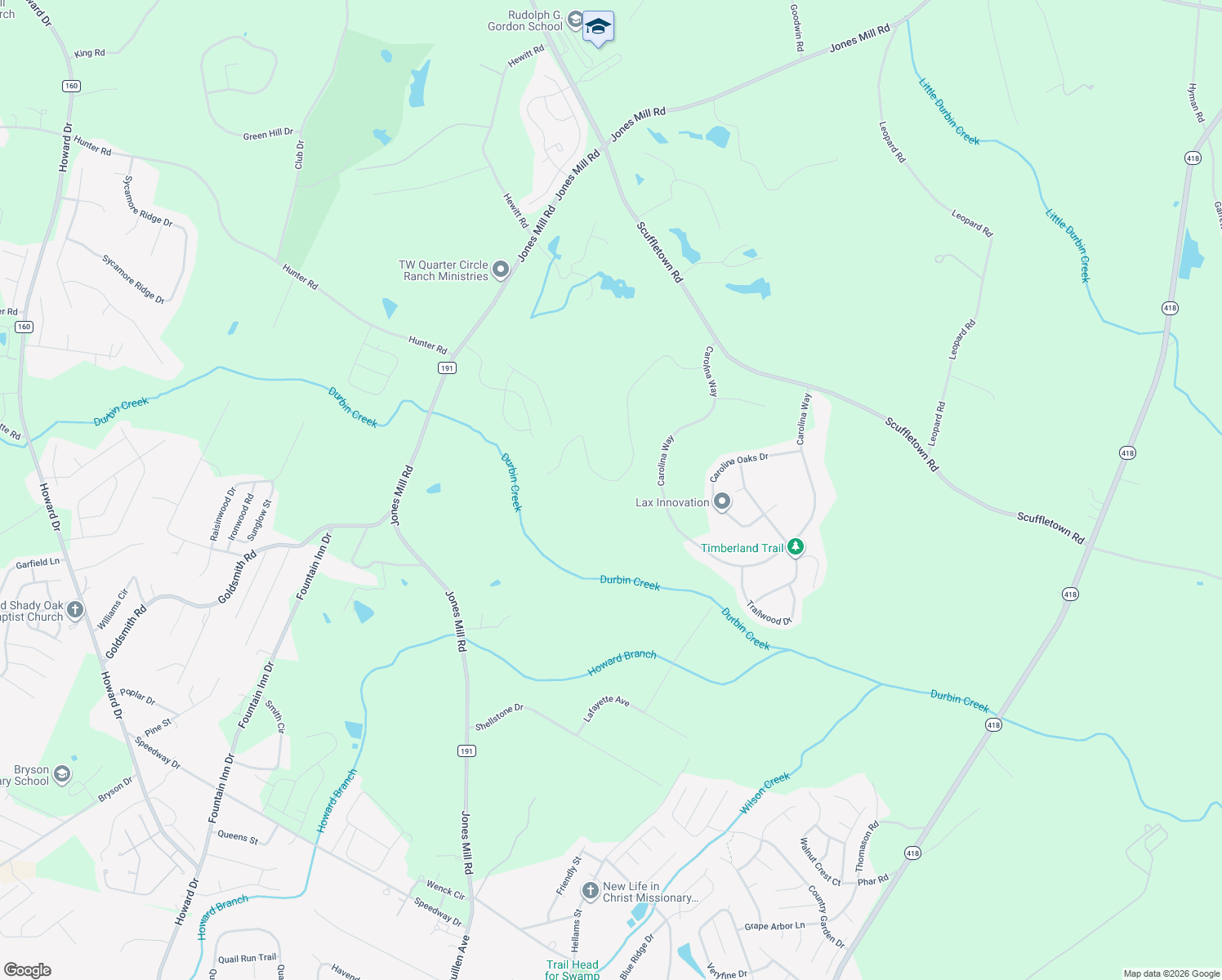 map of restaurants, bars, coffee shops, grocery stores, and more near 187 Pheasant Way in Fountain Inn