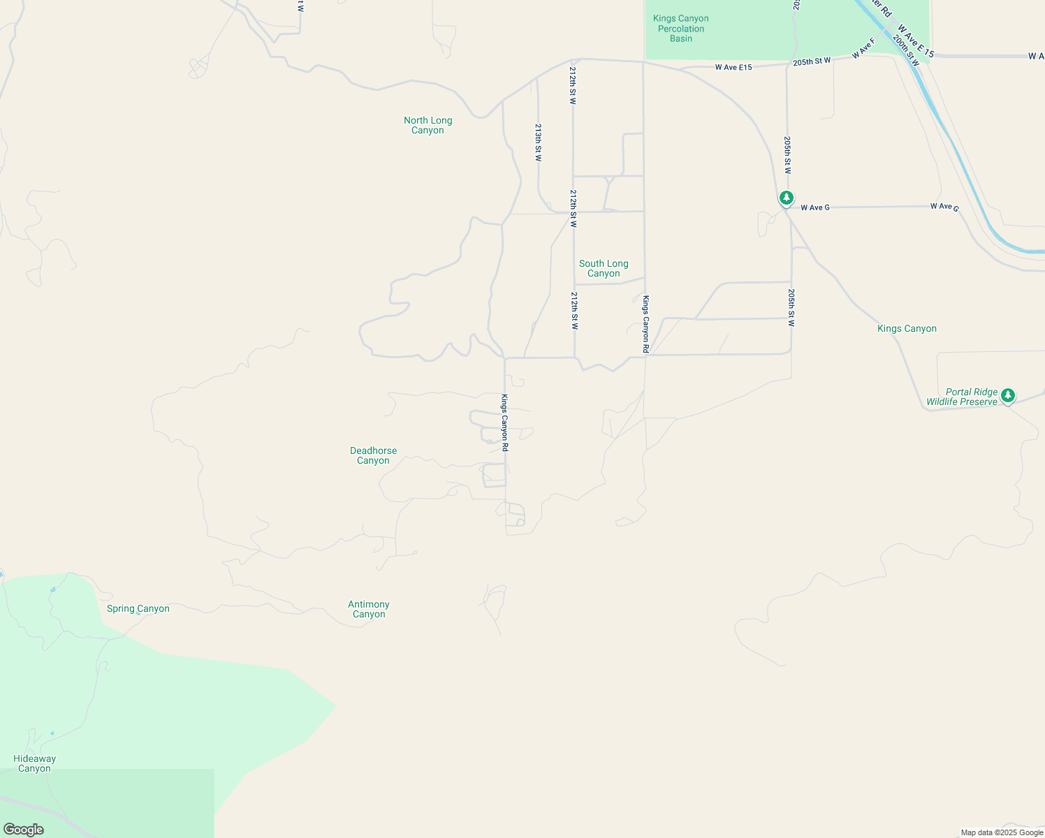 map of restaurants, bars, coffee shops, grocery stores, and more near 46404 Kings Canyon Road in Lancaster