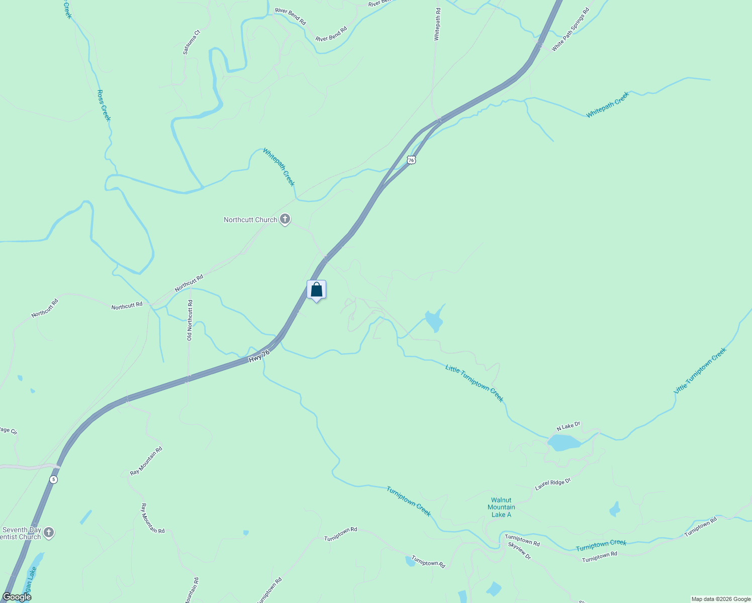 map of restaurants, bars, coffee shops, grocery stores, and more near 14444 Georgia 515 in Ellijay
