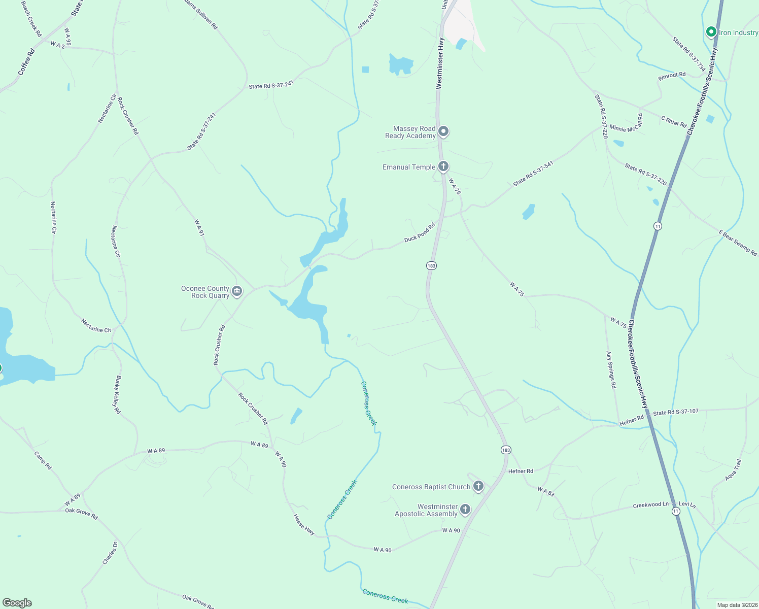 map of restaurants, bars, coffee shops, grocery stores, and more near 232 Ashley Dr in Walhalla