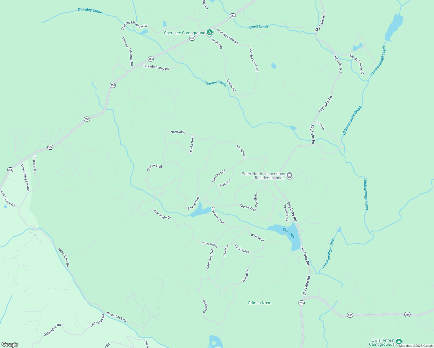 map of restaurants, bars, coffee shops, grocery stores, and more near 277 Pinecrest Road in Sautee Nacoochee