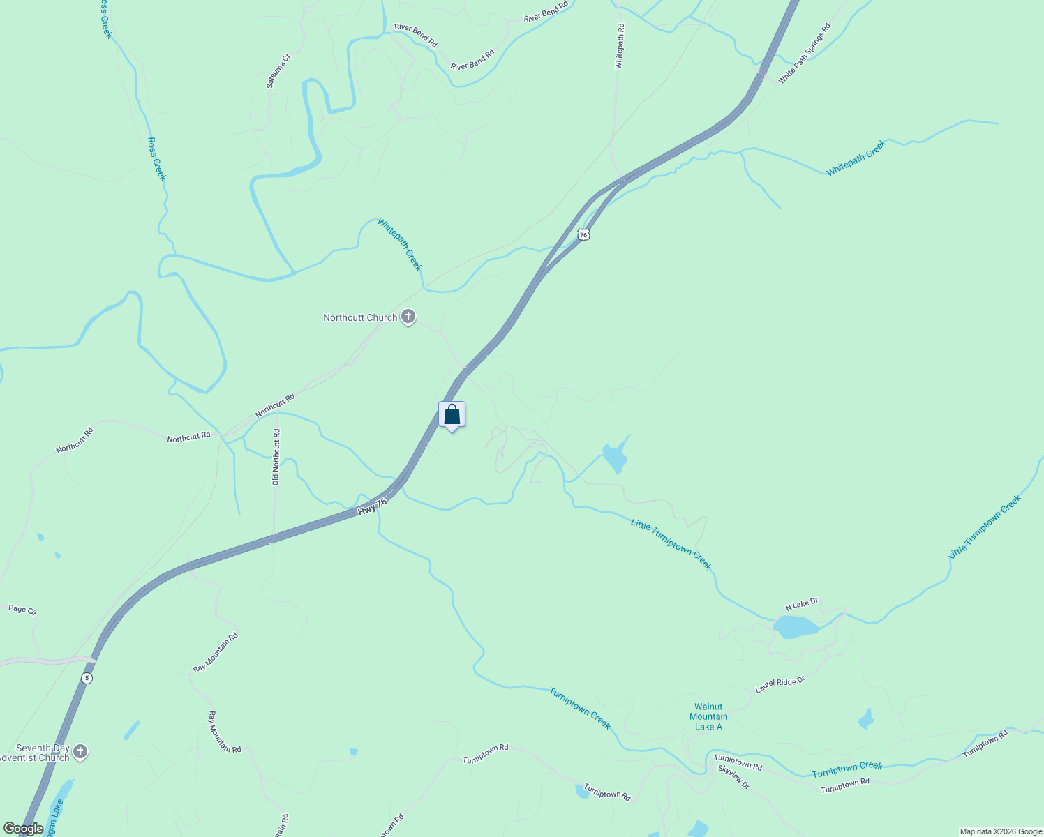 map of restaurants, bars, coffee shops, grocery stores, and more near 14444 Georgia 515 in Ellijay