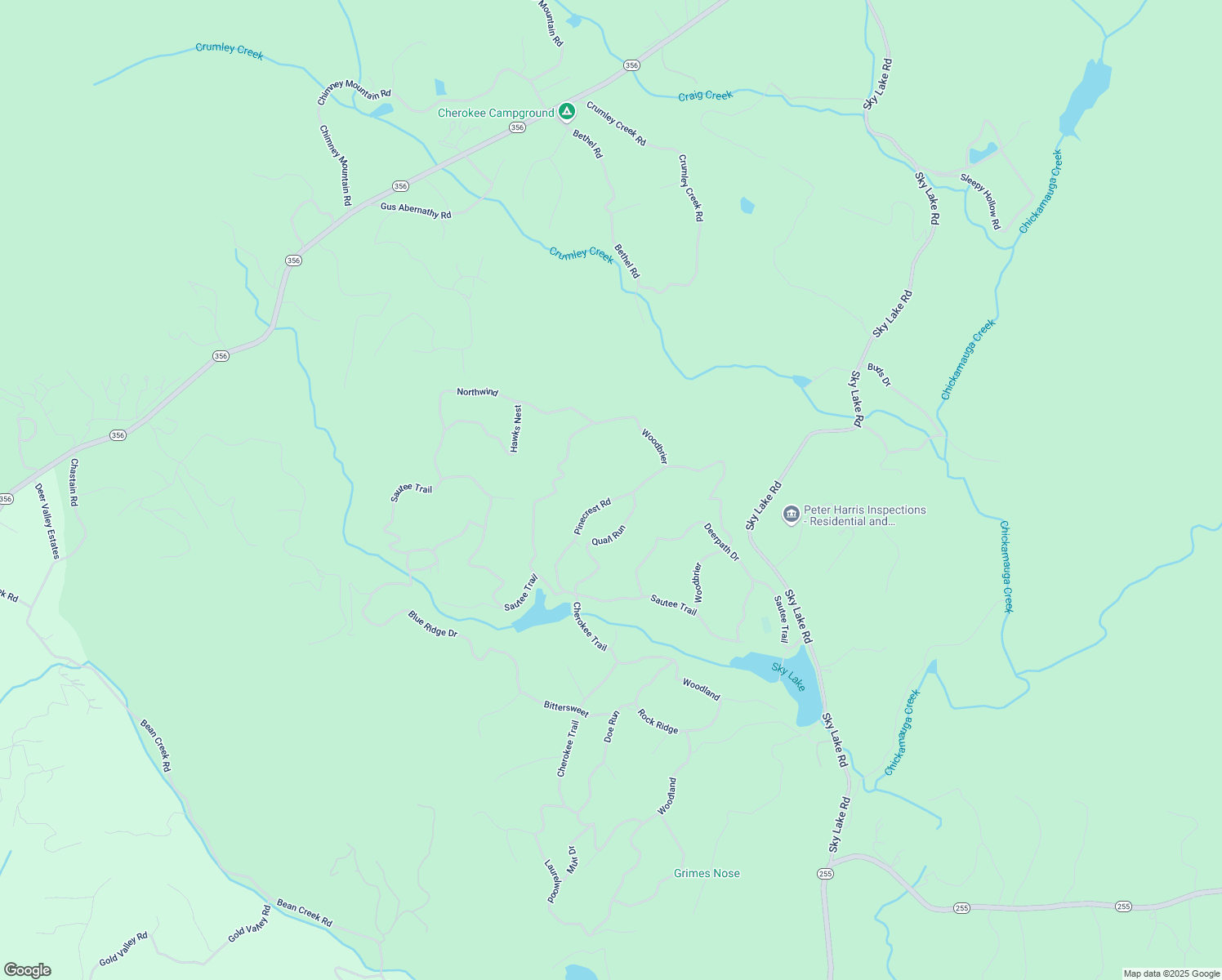 map of restaurants, bars, coffee shops, grocery stores, and more near 365 Pinecrest Road in Sautee Nacoochee