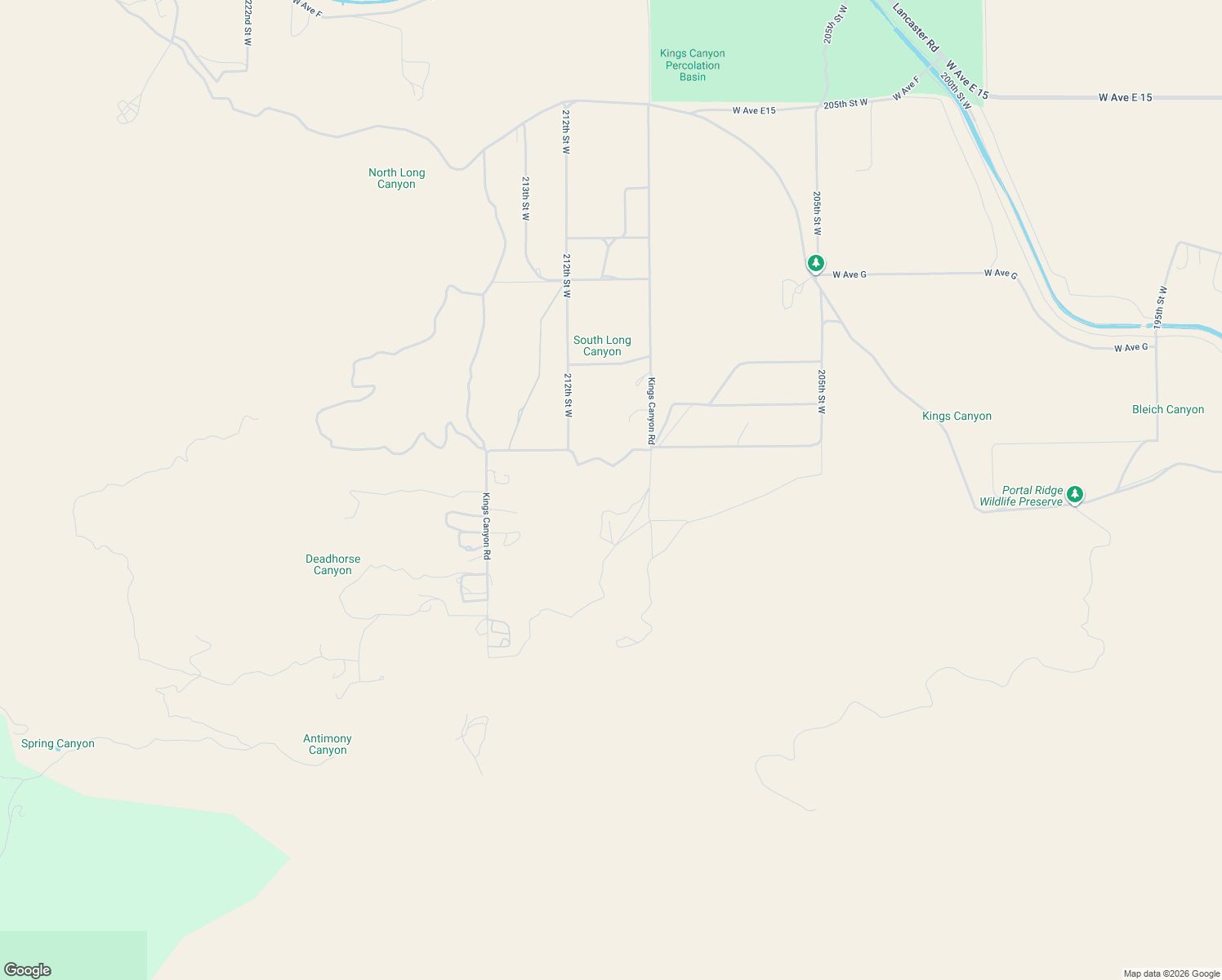 map of restaurants, bars, coffee shops, grocery stores, and more near 47078 Kings Canyon Road in Lancaster