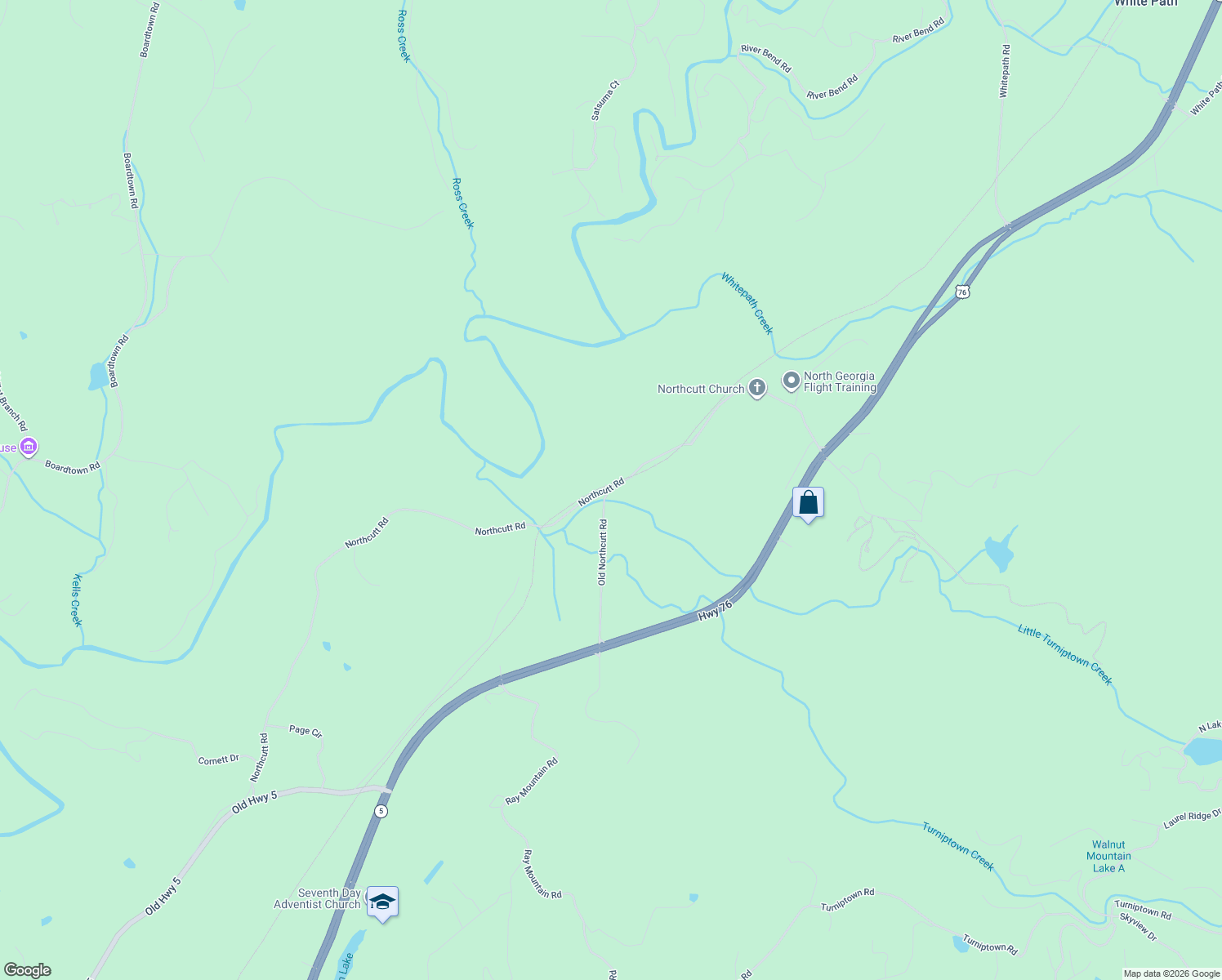 map of restaurants, bars, coffee shops, grocery stores, and more near 451 Old Northcutt Road in Ellijay