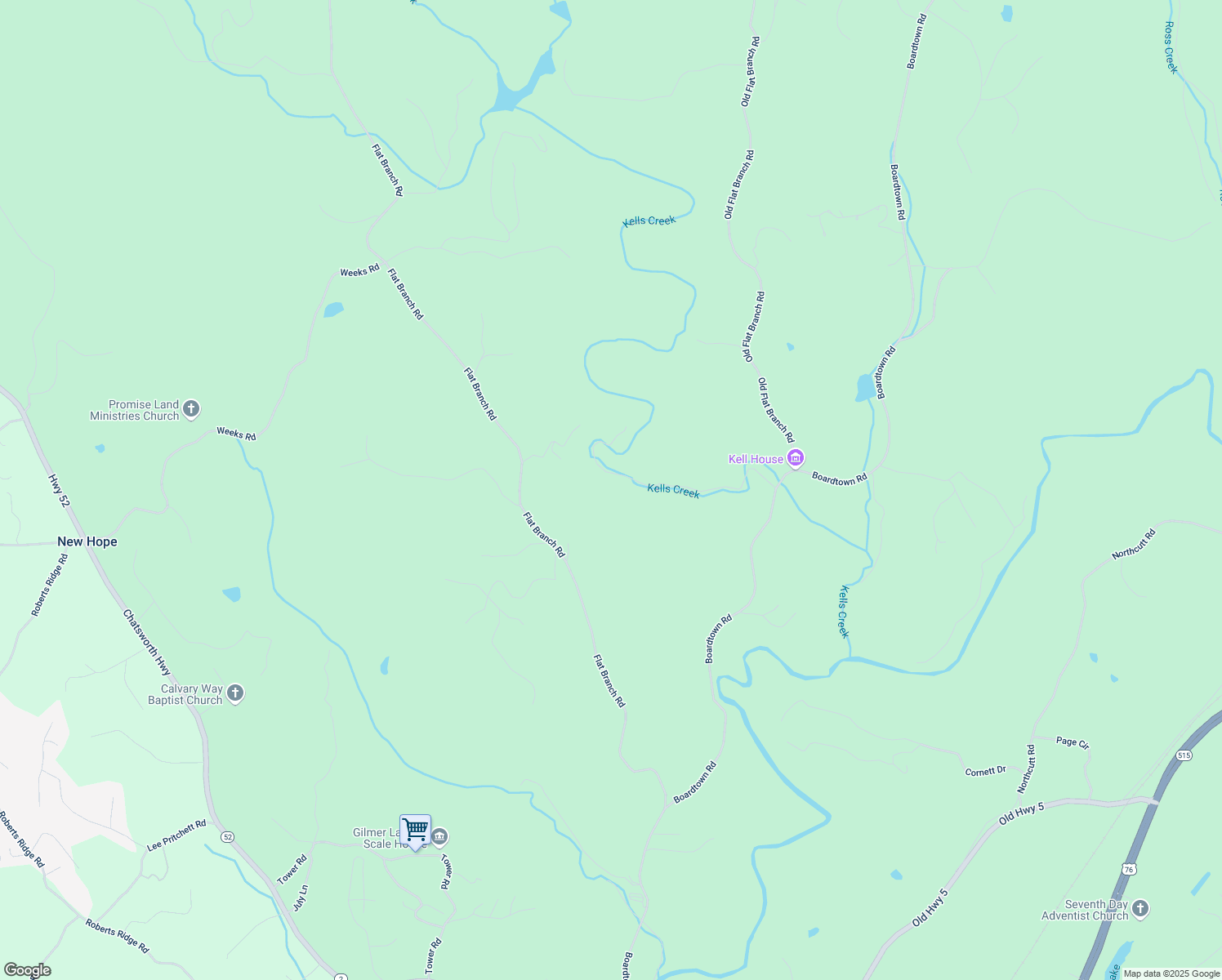 map of restaurants, bars, coffee shops, grocery stores, and more near 353 Kell's Ridge Court in Ellijay