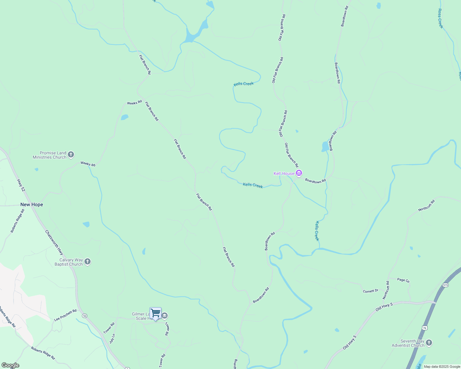 map of restaurants, bars, coffee shops, grocery stores, and more near 353 Kell's Ridge Court in Ellijay