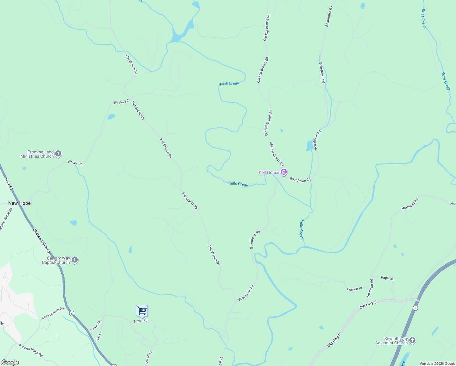 map of restaurants, bars, coffee shops, grocery stores, and more near Kells Ridge Dr in Ellijay