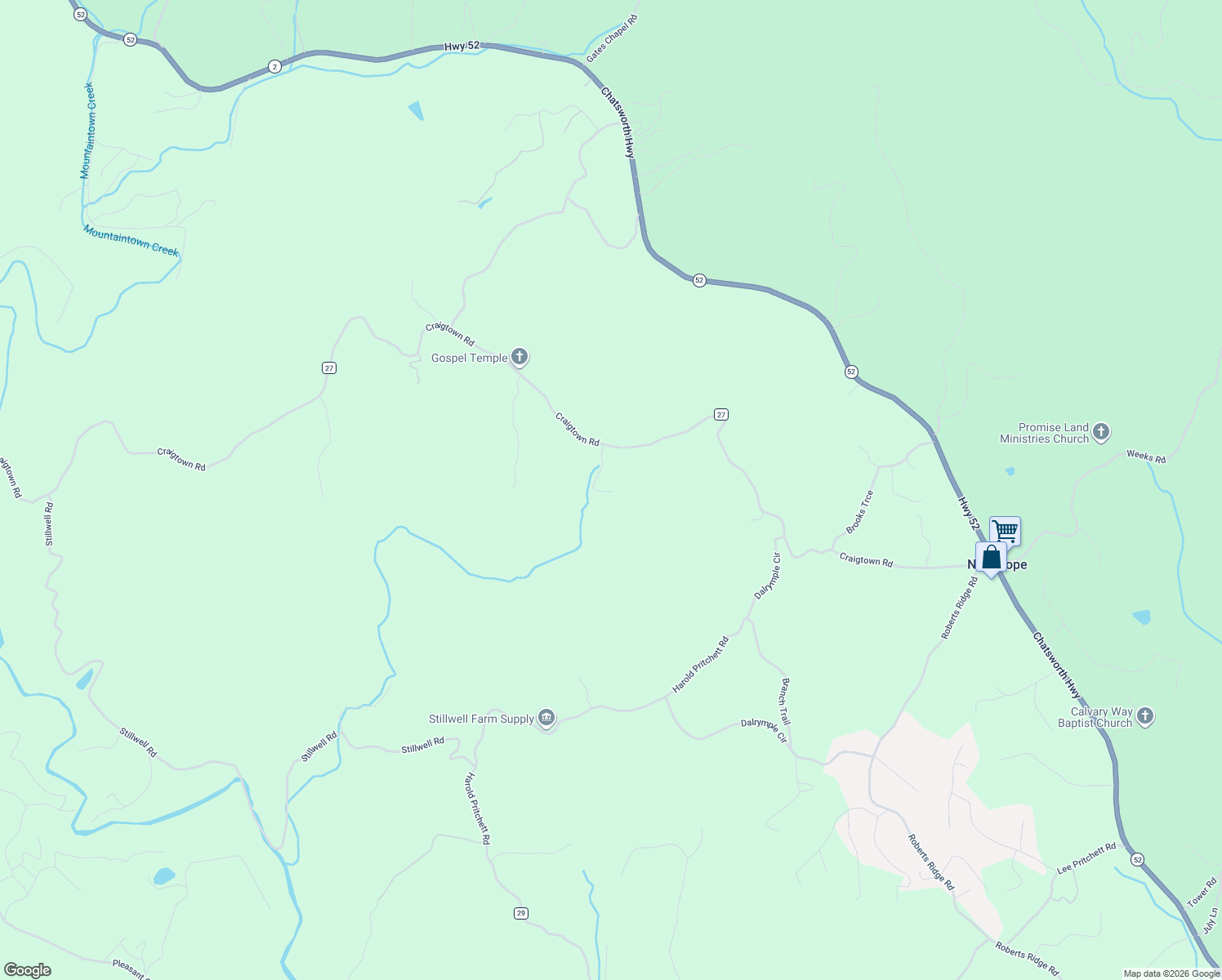 map of restaurants, bars, coffee shops, grocery stores, and more near 164 Annie May Lane in Ellijay