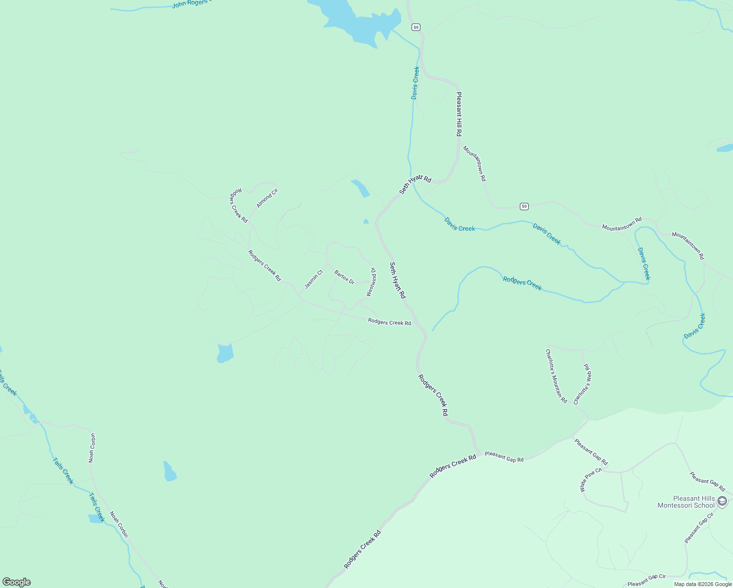 map of restaurants, bars, coffee shops, grocery stores, and more near 407 Westwind Drive in Ellijay
