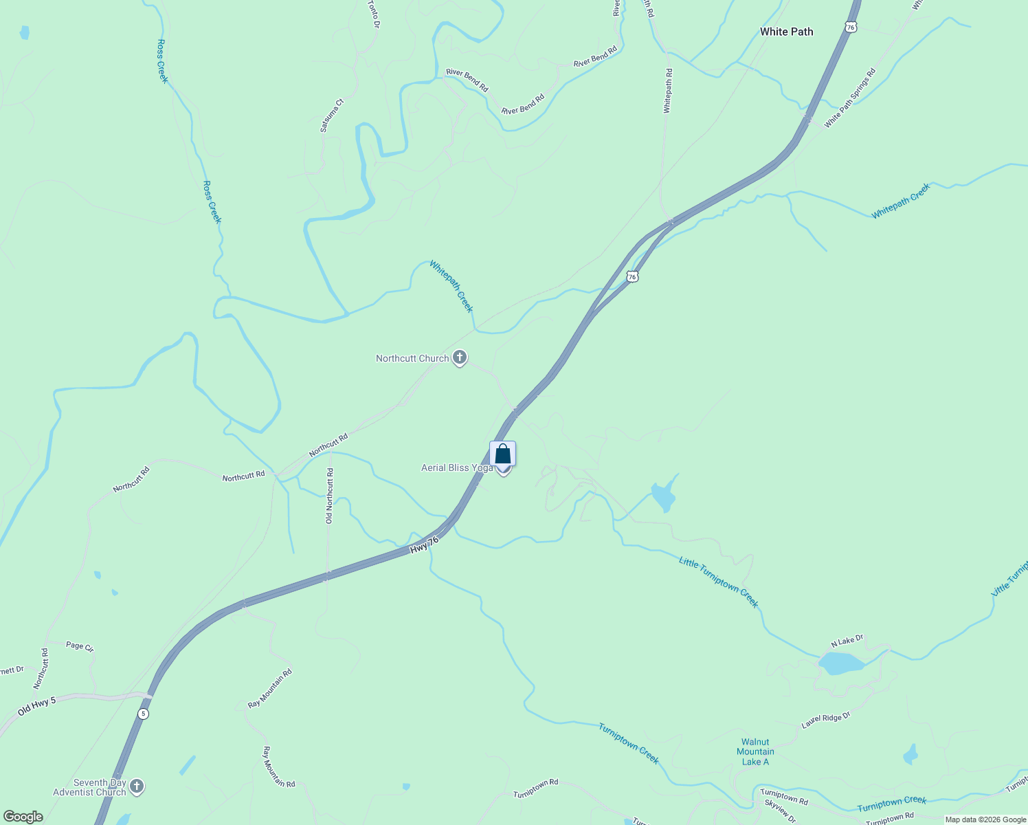 map of restaurants, bars, coffee shops, grocery stores, and more near 1328 Old Northcutt Road in Ellijay