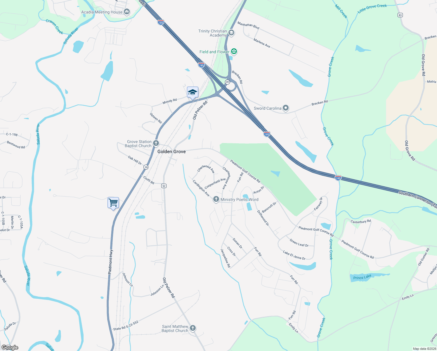 map of restaurants, bars, coffee shops, grocery stores, and more near 1 Charlwood Court in Piedmont