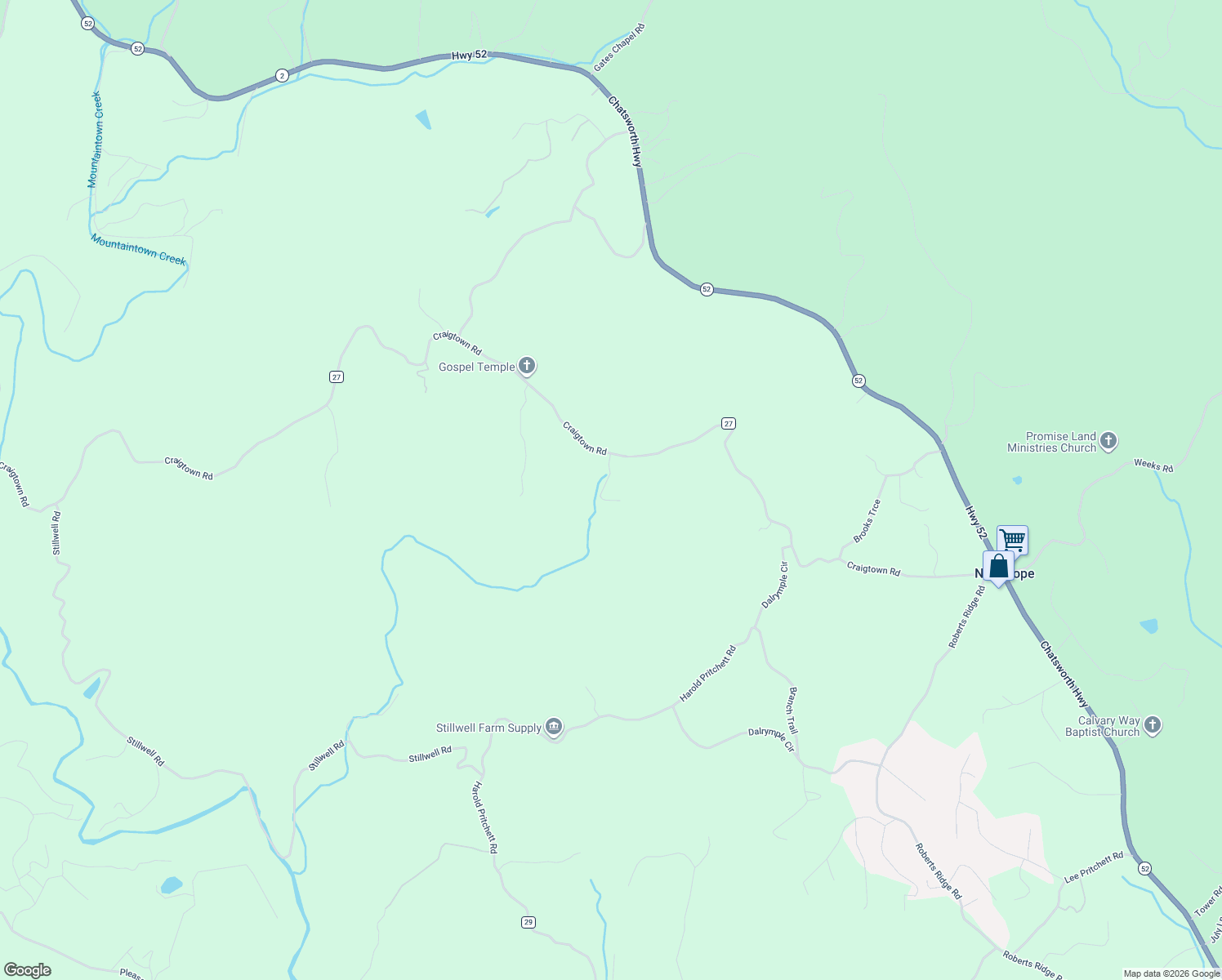 map of restaurants, bars, coffee shops, grocery stores, and more near 164 Annie May Lane in Ellijay