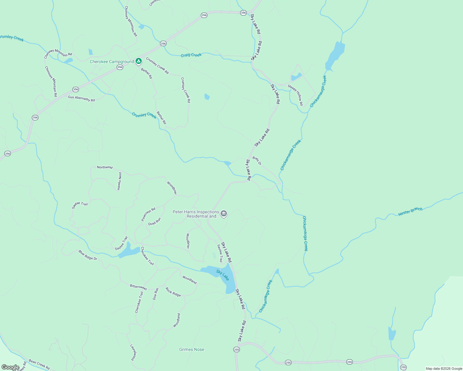 map of restaurants, bars, coffee shops, grocery stores, and more near 1410 Sky Lake Road in Sautee Nacoochee